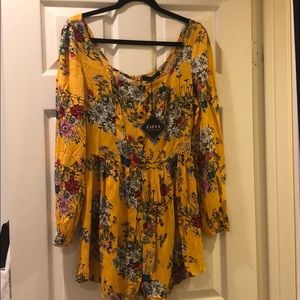Yellow floral romper